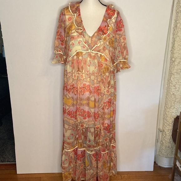 Free People Dress Free Spirit BoHo Floral Maxi Dress - Picture 3 of 15